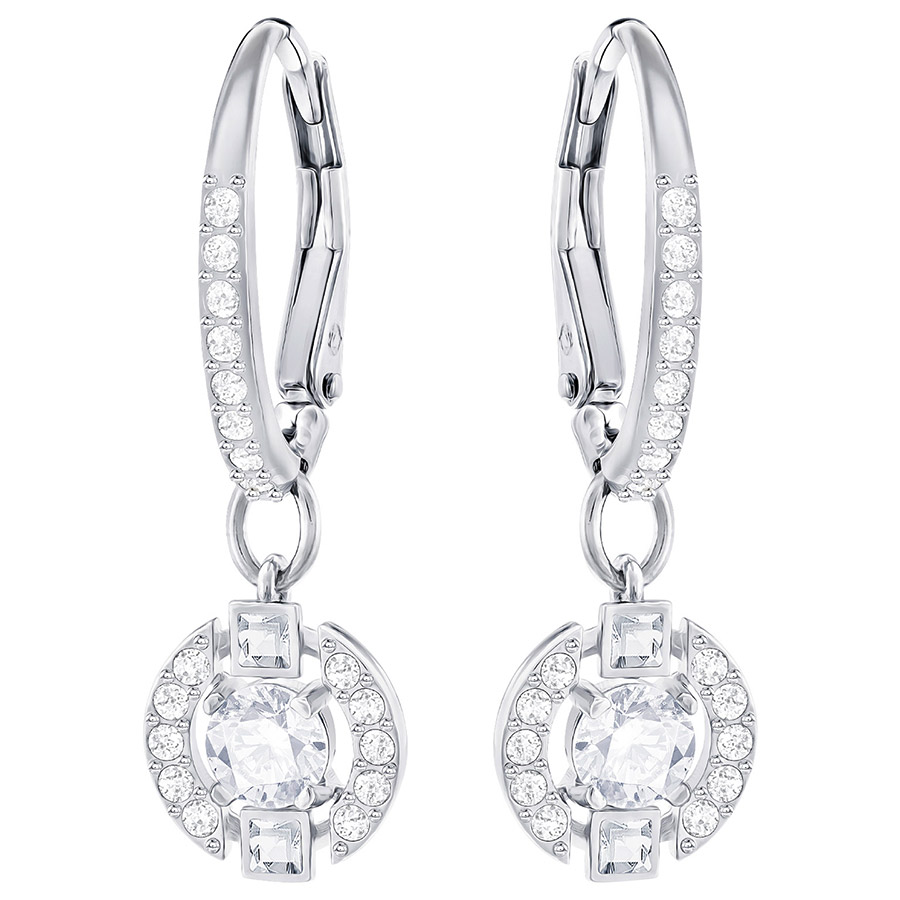 Swarovski Sparkling Dance Round Pierced Earrings White Rhodium Plating 5272366 600